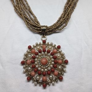 Coral Necklace & Earrings